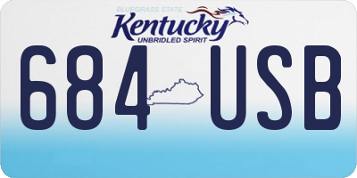 KY license plate 684USB