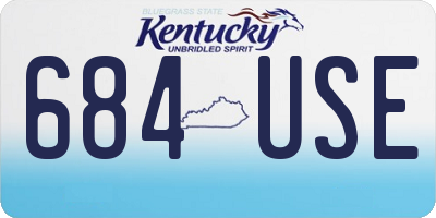 KY license plate 684USE