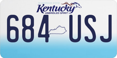 KY license plate 684USJ