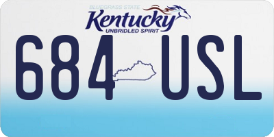 KY license plate 684USL