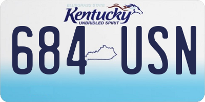 KY license plate 684USN