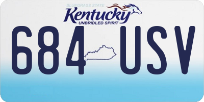 KY license plate 684USV