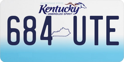 KY license plate 684UTE