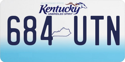 KY license plate 684UTN