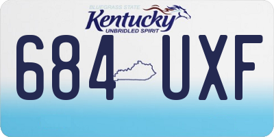 KY license plate 684UXF