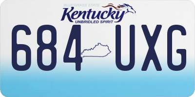 KY license plate 684UXG