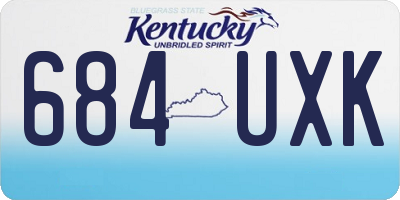 KY license plate 684UXK
