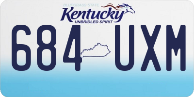 KY license plate 684UXM