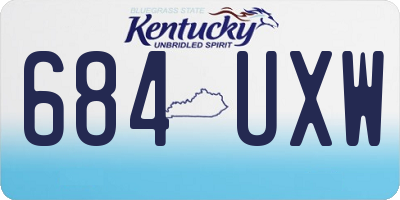 KY license plate 684UXW