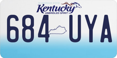 KY license plate 684UYA