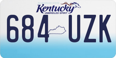 KY license plate 684UZK