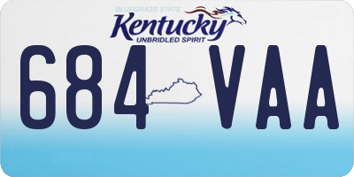 KY license plate 684VAA