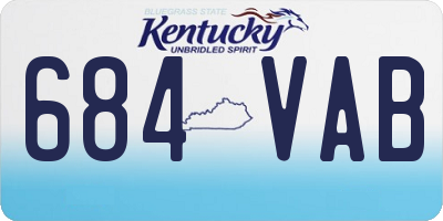 KY license plate 684VAB