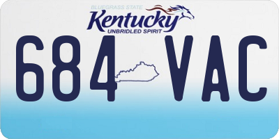 KY license plate 684VAC