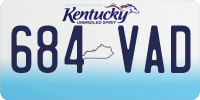 KY license plate 684VAD