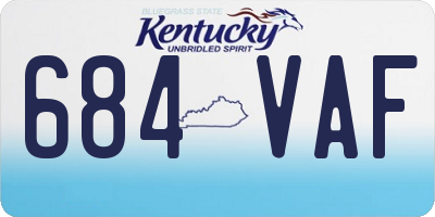 KY license plate 684VAF