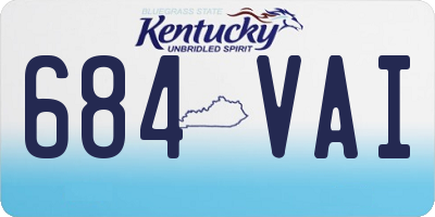 KY license plate 684VAI