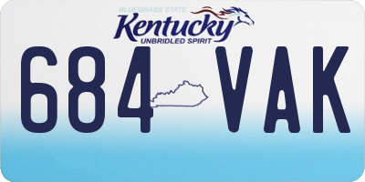 KY license plate 684VAK