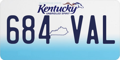 KY license plate 684VAL