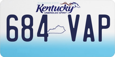 KY license plate 684VAP