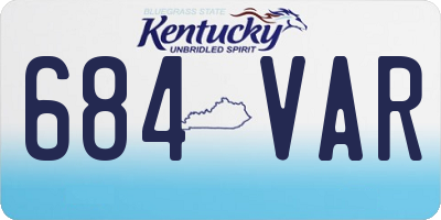 KY license plate 684VAR