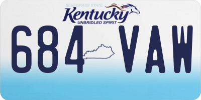 KY license plate 684VAW