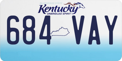 KY license plate 684VAY