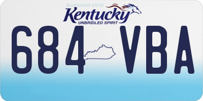 KY license plate 684VBA
