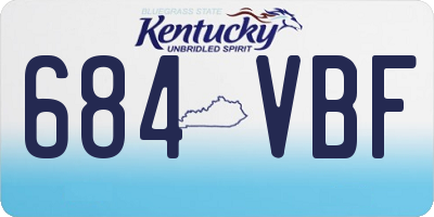KY license plate 684VBF