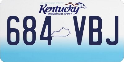 KY license plate 684VBJ