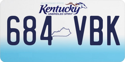 KY license plate 684VBK