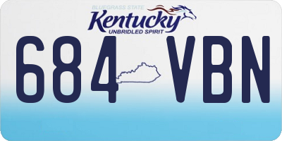 KY license plate 684VBN