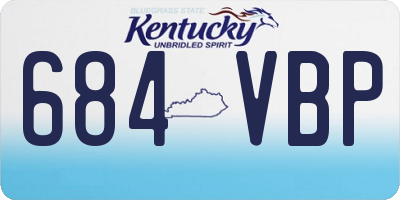KY license plate 684VBP