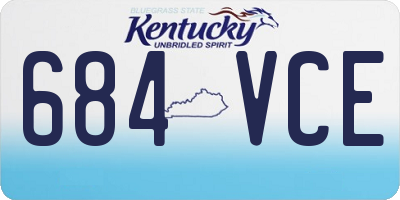 KY license plate 684VCE