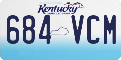 KY license plate 684VCM