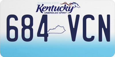 KY license plate 684VCN