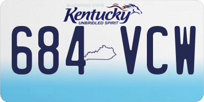 KY license plate 684VCW