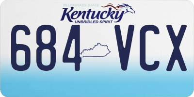 KY license plate 684VCX