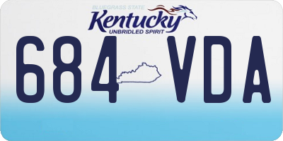 KY license plate 684VDA