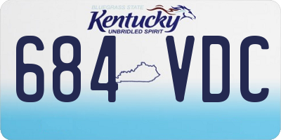 KY license plate 684VDC