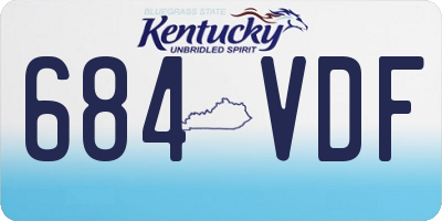 KY license plate 684VDF