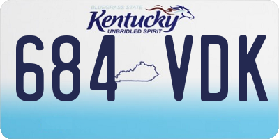 KY license plate 684VDK