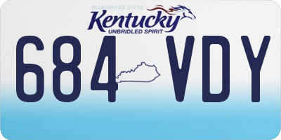 KY license plate 684VDY