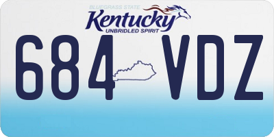 KY license plate 684VDZ