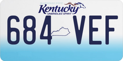 KY license plate 684VEF