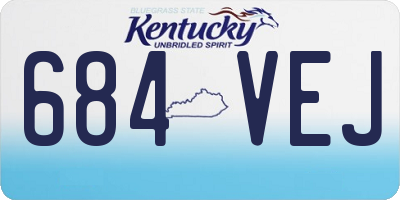 KY license plate 684VEJ