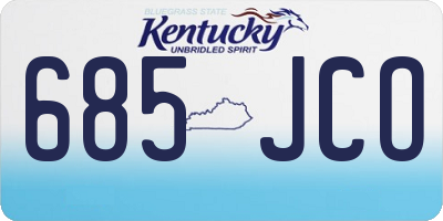 KY license plate 685JCO