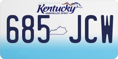 KY license plate 685JCW
