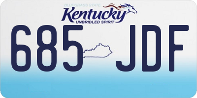 KY license plate 685JDF