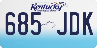 KY license plate 685JDK